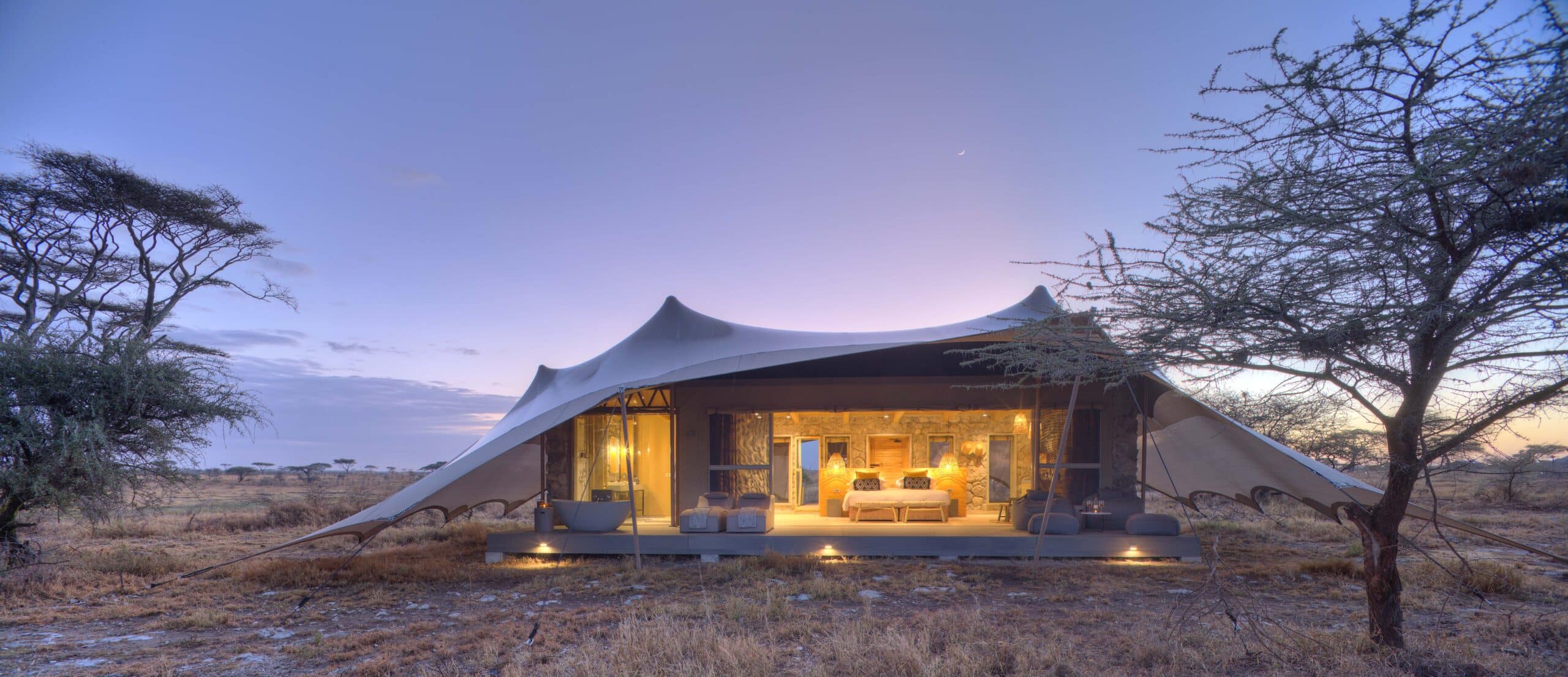 Namiri Plains - Tent exterior dawn